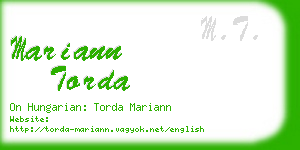 mariann torda business card